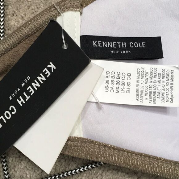 Kenneth Cole gold lame’ push up bikini top. 36 B/C. NWT - Picture 6 of 7